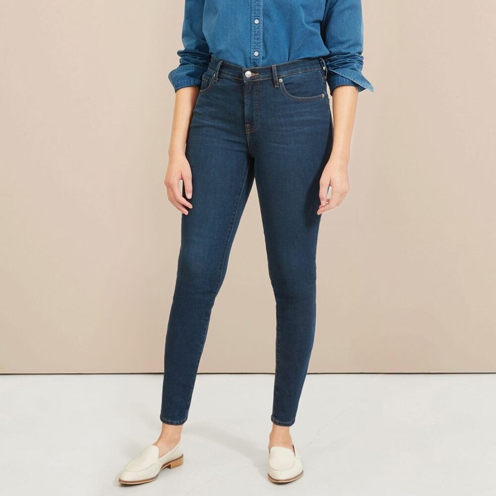 Everlane High Rise Dark Wash Skinny Ankle Jeans Size 25